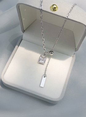 甜酷风银色项链女夏锁骨链小众