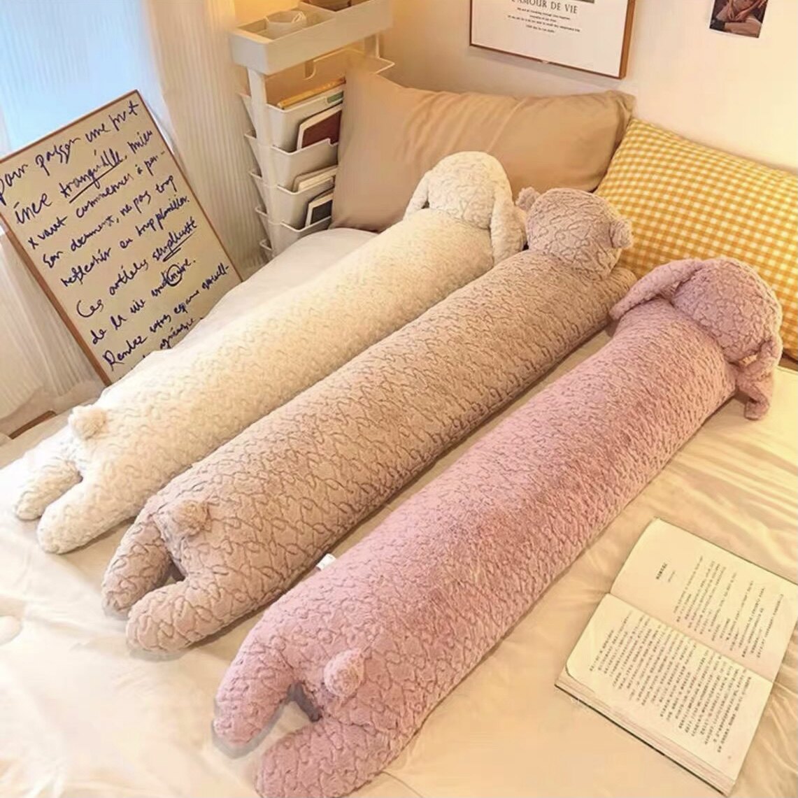 可爱兔子抱枕女生睡觉夹腿侧睡长条枕头床上靠枕男生款孕妇靠垫