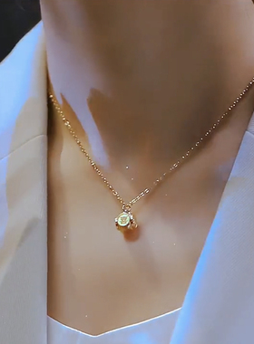 平安喜乐立方体灯笼吊坠项链女夏