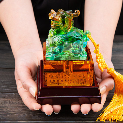 胎毛纪念品宝宝胎发印章脐带章招财麒麟胎毛章婴儿百天周岁保存 - 图2