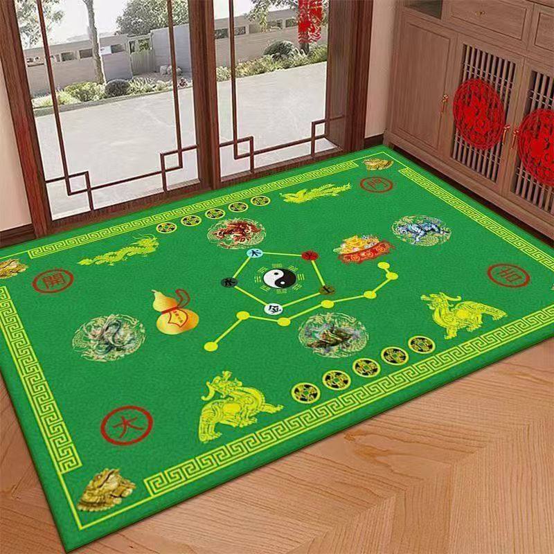 七星九运过门垫太极新年开运五帝钱新款黄色地垫招财神兽定制地垫,淘宝优惠券,粉丝福利购,淘宝优惠卷