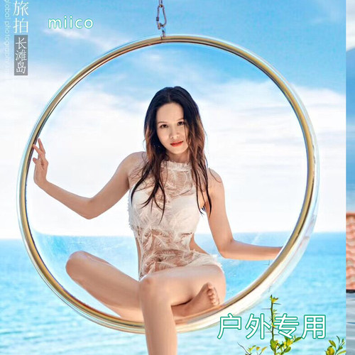 民宿精品透明太空吊椅吊篮太空椅PC耐力材质绝非亚克力 - 图3