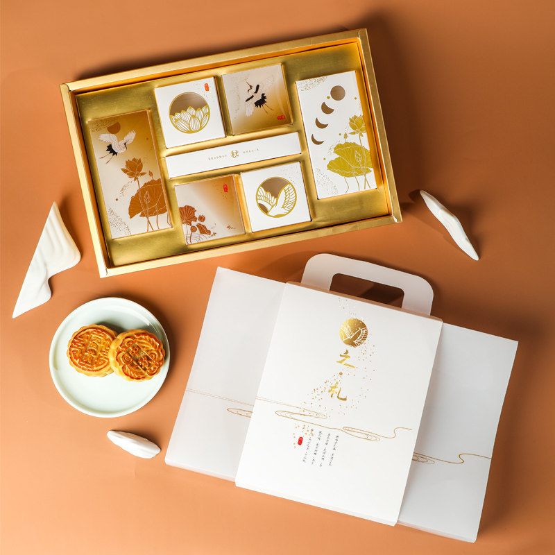 原创中秋2020蛋黄酥手提月饼包装盒 珺玲食品点心包装盒/包装袋