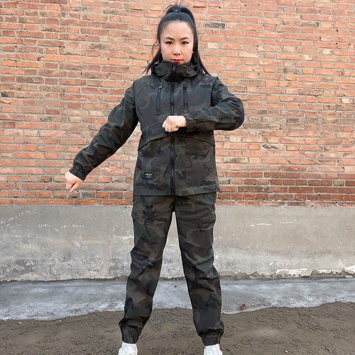 Весна и осень мужской эластичный хлопок удобная камуфляжная одежда для мужчин и женщин в том же стиле сварщики на строительной площадке.