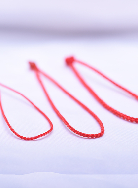 原创超细本命年红绳手工编制脚链