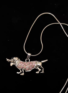 Vintage古着 Sausage Dog 项链 亚文化 y2k 宠物 小众设计