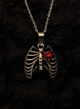 Vintage古着 Bone&Heart 项链 复古 朋克 Y2K 亚文化