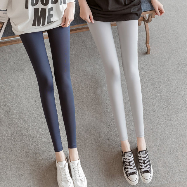 Leggings ສໍາລັບເສື້ອນອກຂອງແມ່ຍິງໃນພາກຮຽນ spring ແລະ summer ຜ້າໄຫມນ້ໍາກ້ອນບາງ ultra-ບາງ