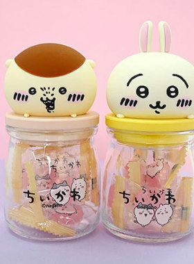 日本进口Chikawa吉伊卡哇草莓味糖果玻璃瓶可爱乌萨奇小八吉伊盖