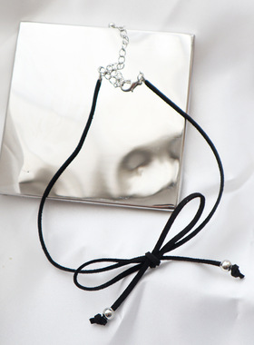 网红ins黑色性感绒带蝴蝶