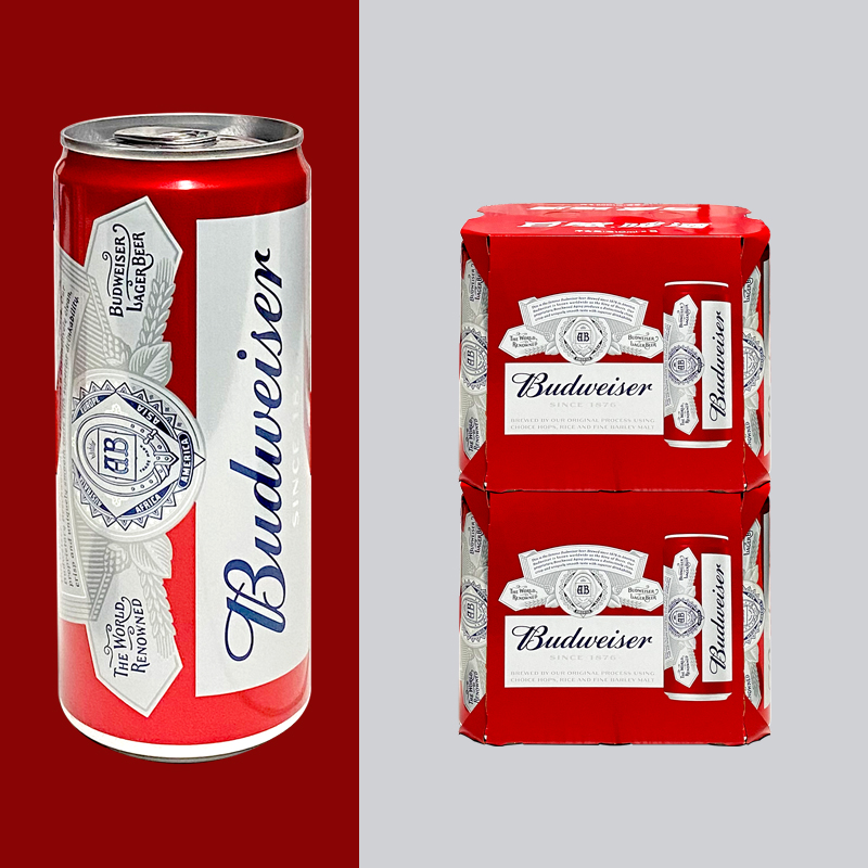 特价新包装百威Budweiser百威啤酒310ml/330ml/500ml易拉罐装整箱 - 图1