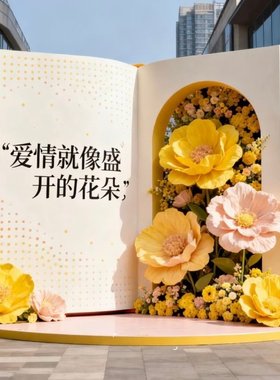 商场情人节仿真花拱门美陈摆件