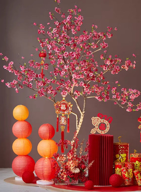 2026马年春节桃花树氛围装饰摆件
