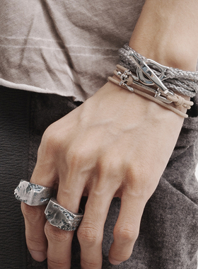 VIXTORMS925纯银船锚航海手绳