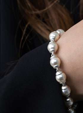 VIXTORM925纯银人造珍珠手链