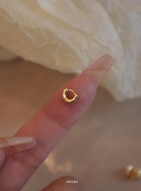 超迷你加宽素圈耳骨钉纯银