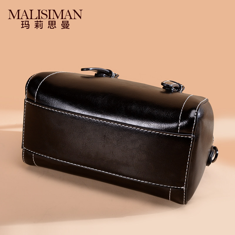 玛莉思曼女2019新款真皮波士顿包 玛莉思曼女士包袋