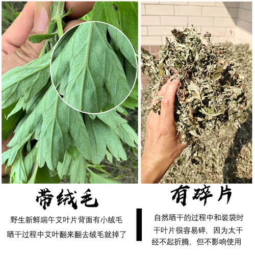 正宗湖北武当端午野生艾叶干艾草泡脚药包坐月子洗澡无梗艾草叶 - 图3