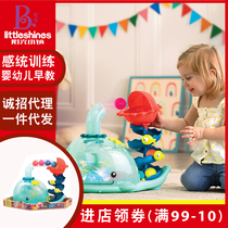 BiLok B toys greed for whale infant music Enlightenment electric ejection ball track vocal luminous toy