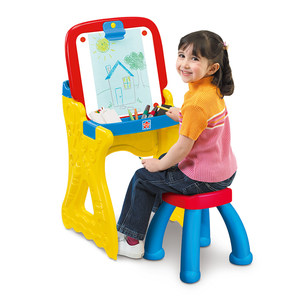2023高思维折叠学习两用桌婴幼儿童绘画白板彩画笔磁性字母贴配凳