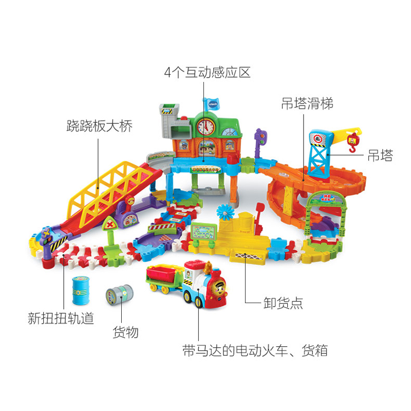 Vtech伟易达神奇轨道车豪华电动火车站声光 汽车玩具拼搭益智早教 - 图1