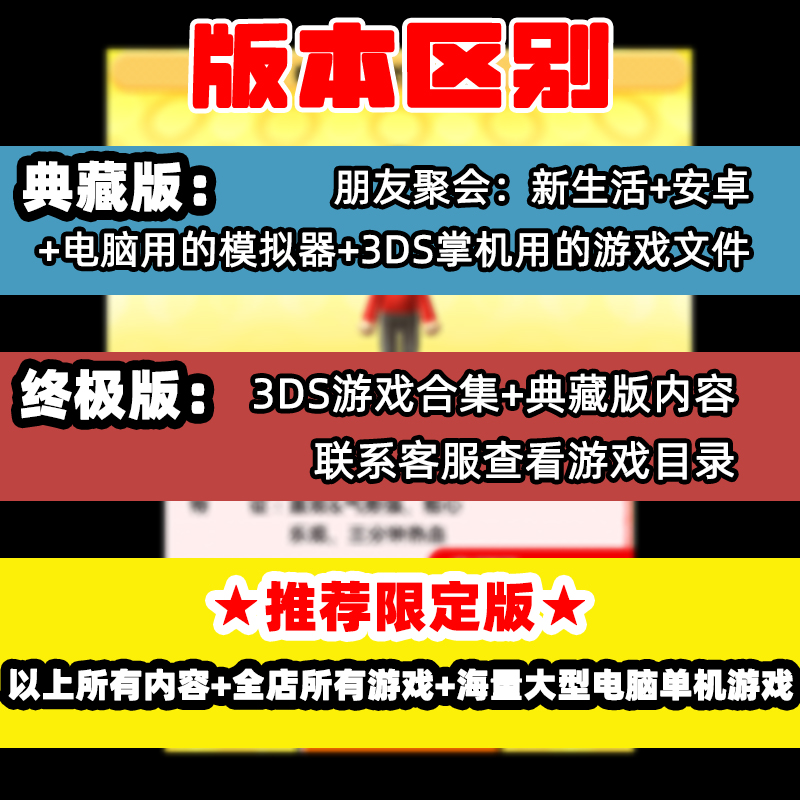 朋友聚会 新生活安卓PC电脑版中文cci和cia格式游戏合集3DS模拟器 - 图0