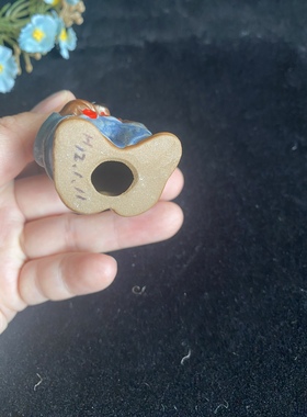 日本古董杂货铺日本制手工陶制绅士摆件茶宠孤品