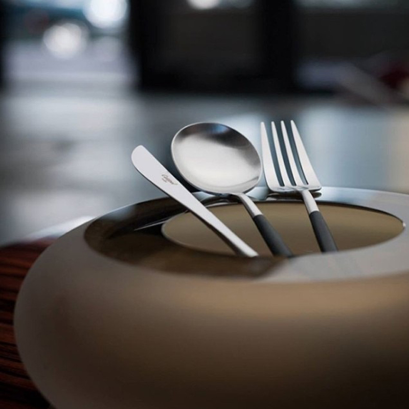 Cutipol西餐餐具刀叉套装高颜值家用三件套黑银勺子不锈钢牛排刀 - 图0