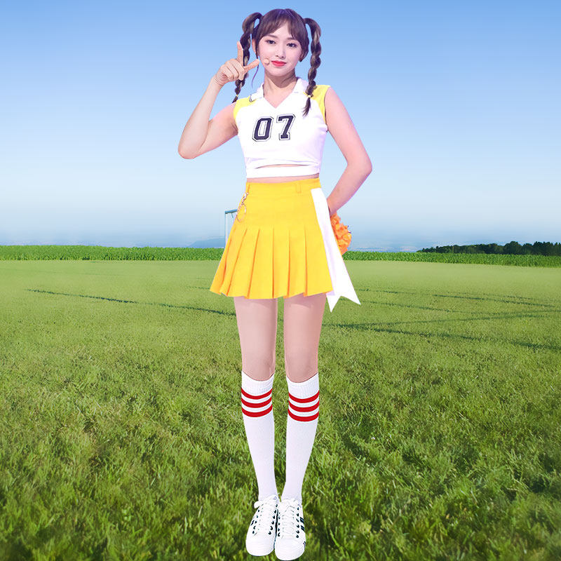 韩国青春套装团体啦啦操舞蹈演出服学院风性感啦啦队服装女大学生 三坑日记