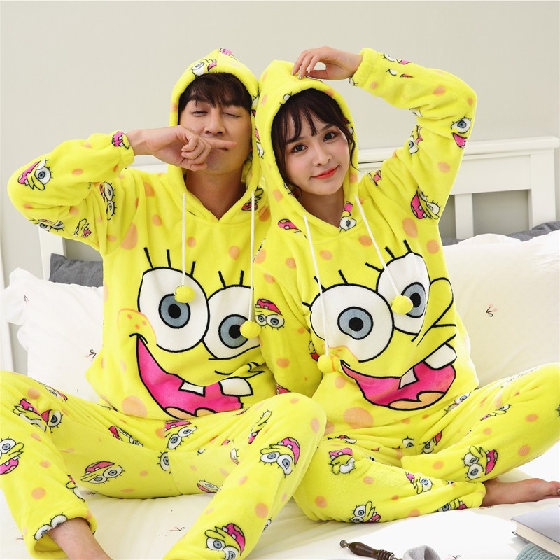 奶牛情侣秋冬款珊瑚绒男加大码睡衣 新特兰睡衣/家居服套装