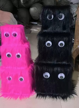 新年长毛绒公仔装饰摆件