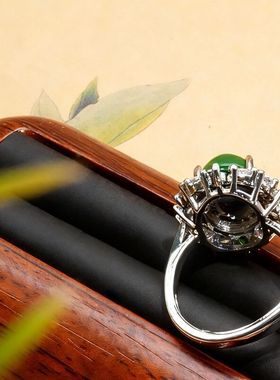 帝王绿髓戒指开口可调节简约易