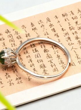 复古纯银S925时尚圆珠翡翠9252