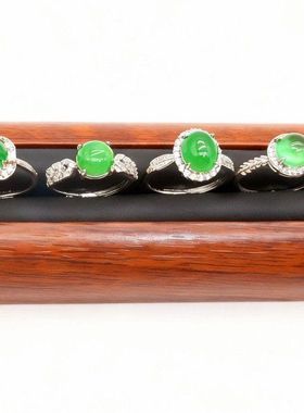 天然翡翠橄榄透辉戒指新中式百搭款多样性发其一9304