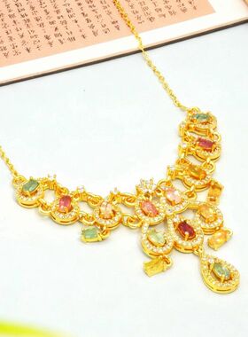 国风项链2007晚宴新中式镶嵌女彩