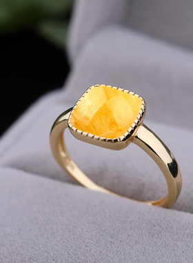 S925纯银戒指空托方口戒托镶嵌女