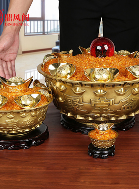 客厅家用满福聚财黄铜送礼摆件