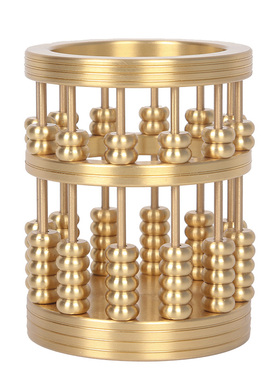 纯铜算盘铜笔筒摆件招财客厅办公桌收纳桶创意珠算送学生工艺礼品