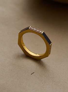 AuRevoir八边形戒指女小众