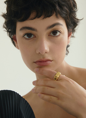 AuRevoirLesFilles宽竹节戒指女