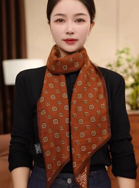 2025秋冬新款复古双层围巾女百搭气质护颈保暖长巾多功能领巾围脖