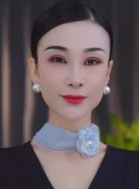 2025夏季新款网纱纯色磁吸花朵丝巾百搭气质薄款护颈遮盖配饰围脖