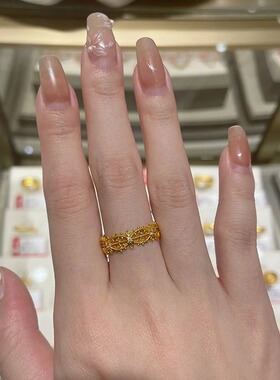 J01戒指法式轻奢镂空闪钻皇冠女ins高级感指环时尚气质感食指戒