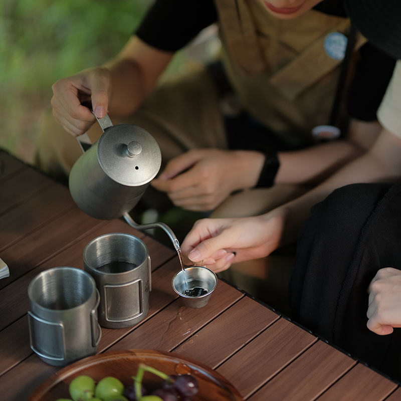 vidalido户外迷你防烫不锈钢水杯茶杯露营功夫茶杯咖啡小酒杯 - 图2