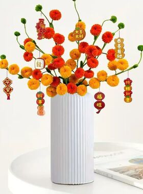 手工欧式仿陶瓷花瓶摆件ins风
