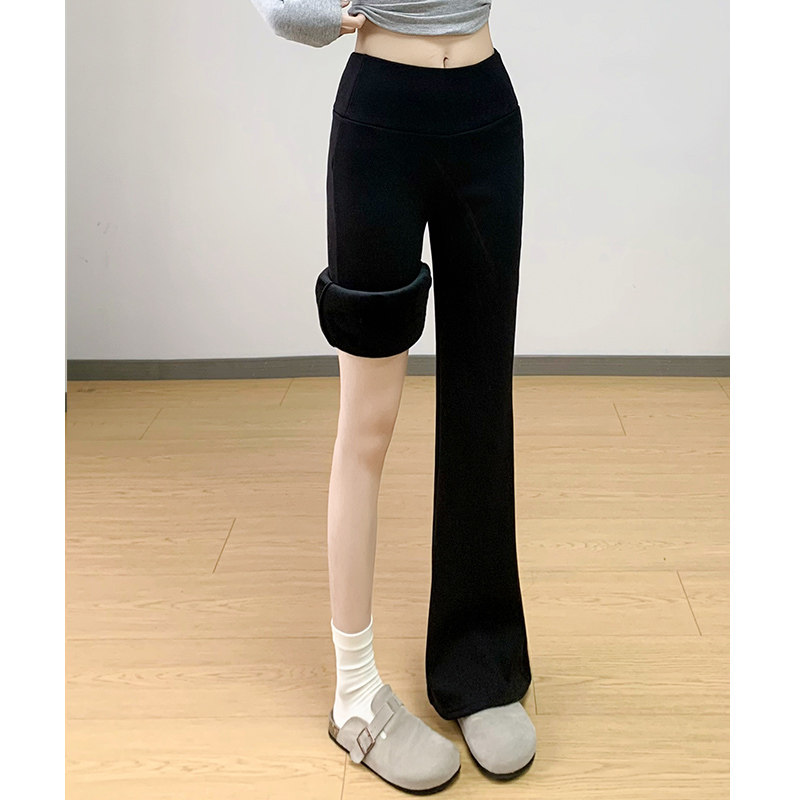 微喇裤女秋冬2025新款羊羔绒运动裤喇叭低腰显瘦加绒休闲美式卫裤,淘宝优惠券,粉丝福利购,淘宝优惠卷