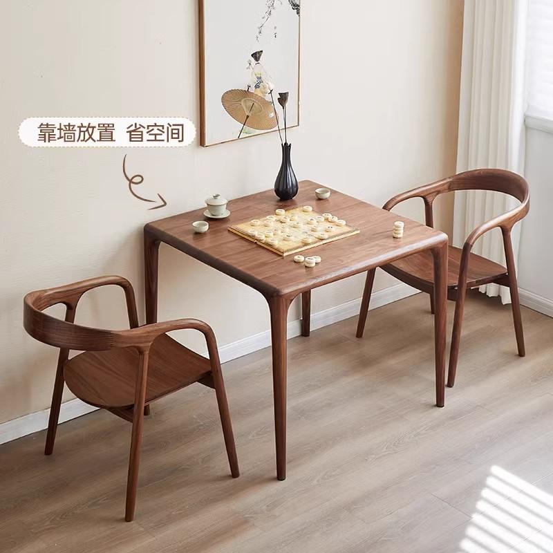 北美黑胡桃木实木餐桌家用四方桌八仙桌北欧大板饭桌 - 图2