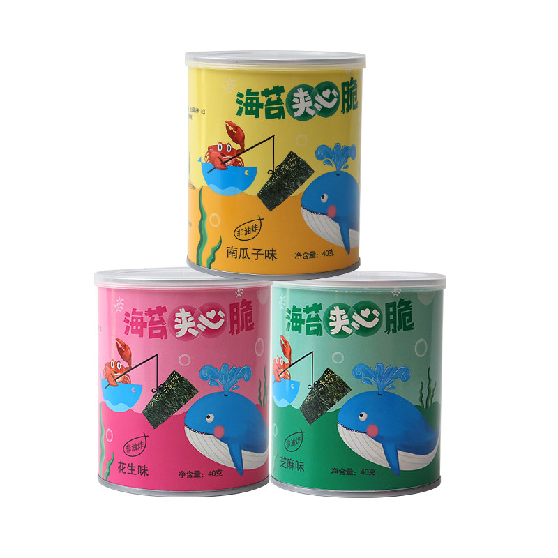 优巴鲜芝麻夹心脆即食大片宝宝海苔 优巴鲜海苔系列