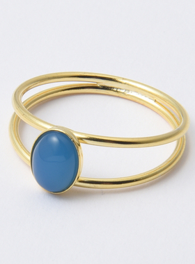 beadsnice925银女士镶嵌玉髓戒指