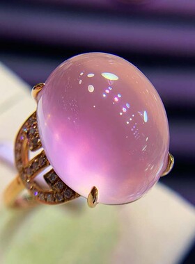 莫桑比克芙蓉石戒指18K金镶嵌